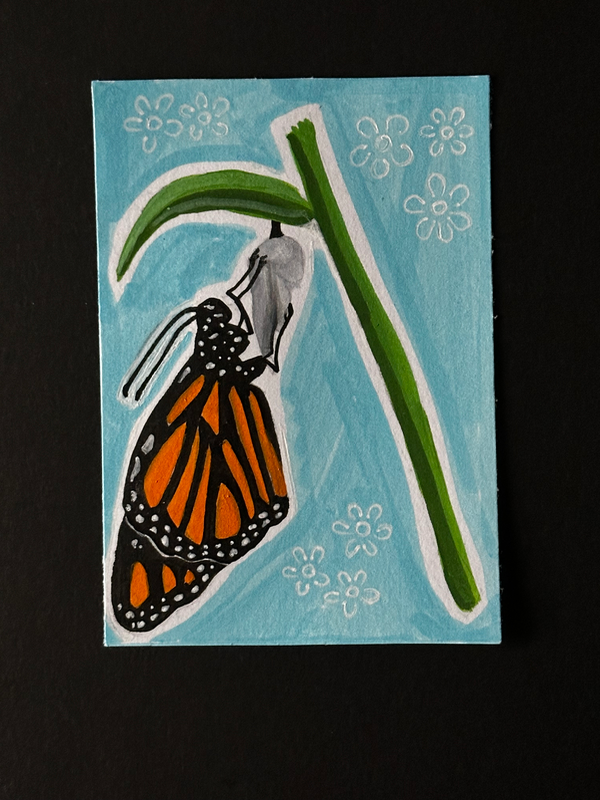 Monarch Butterfly aceo art card