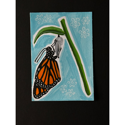 Monarch Butterfly aceo art card thumbnail 1