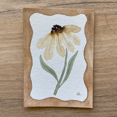 Lovely Yellow Coneflower aceo art card thumbnail 2