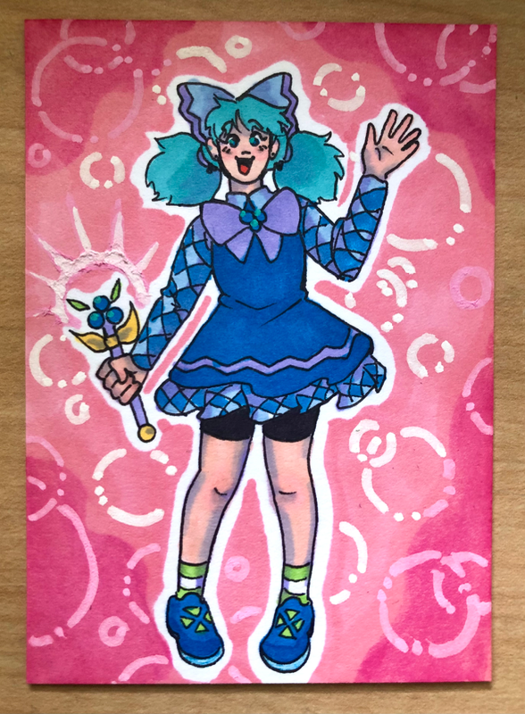 Magical Blueberry Muffin aceo art card