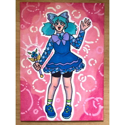 Magical Blueberry Muffin aceo art card thumbnail 1