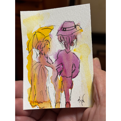 “Happy Together” aceo art card thumbnail 1