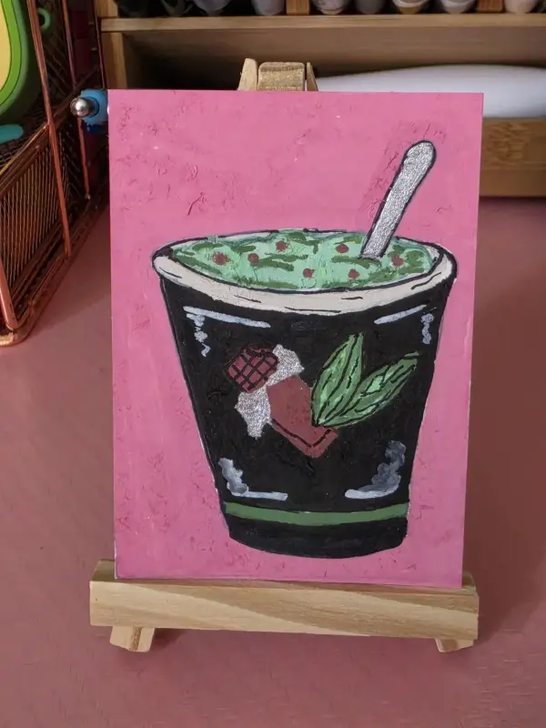 Mint Chip Ice Cream aceo art card
