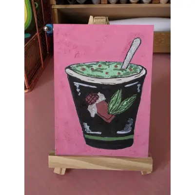 Mint Chip Ice Cream aceo art card thumbnail 1