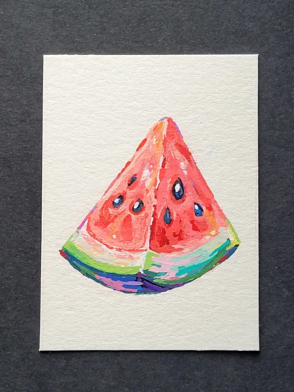 Summer Snack Fruit - Watermelon Snack aceo art card