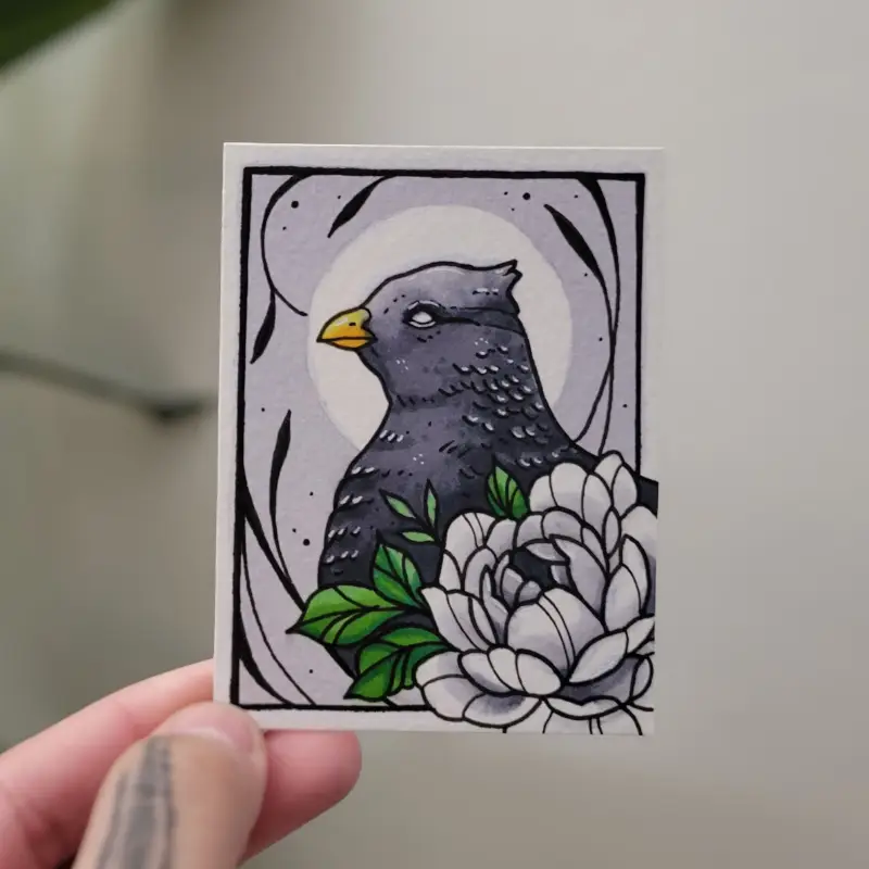 Wise Partridge aceo art card