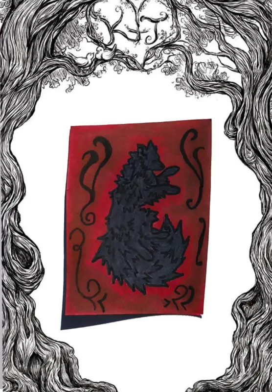 Gothic wolf aceo art card