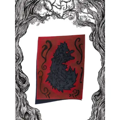 Gothic wolf aceo art card thumbnail 1