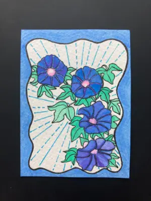 Morning Glories aceo art card thumbnail 1