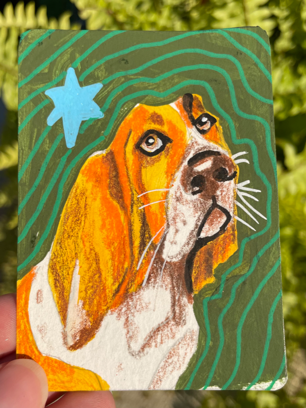 Old Dog aceo art card