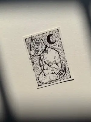 Shiny-Eyed Cat aceo art card thumbnail 1