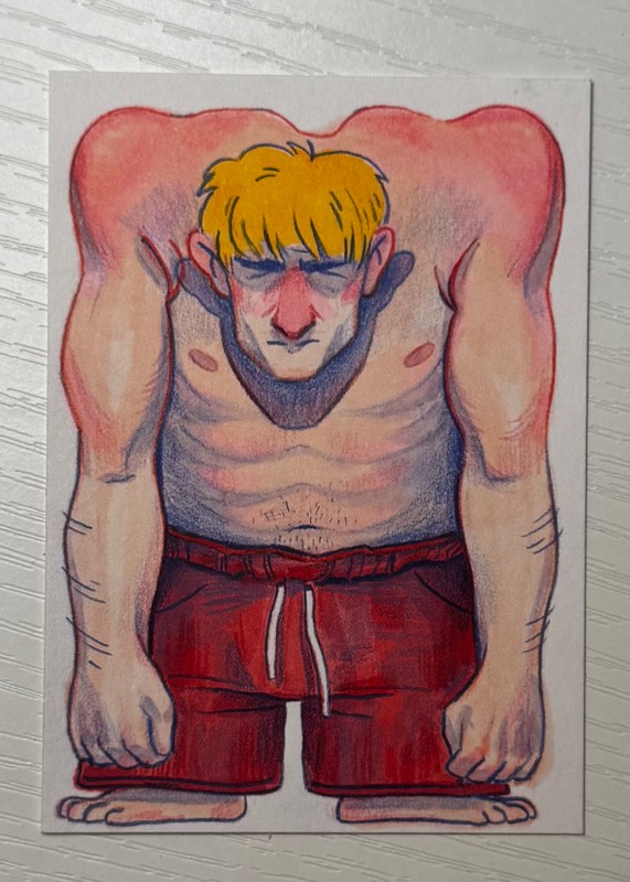 Hunched aceo art card