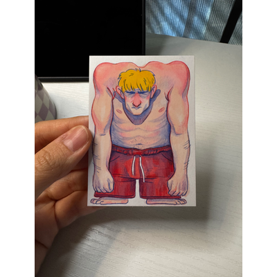 Hunched aceo art card thumbnail 2