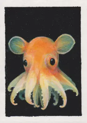 Dumbo Octopus aceo art card thumbnail 2
