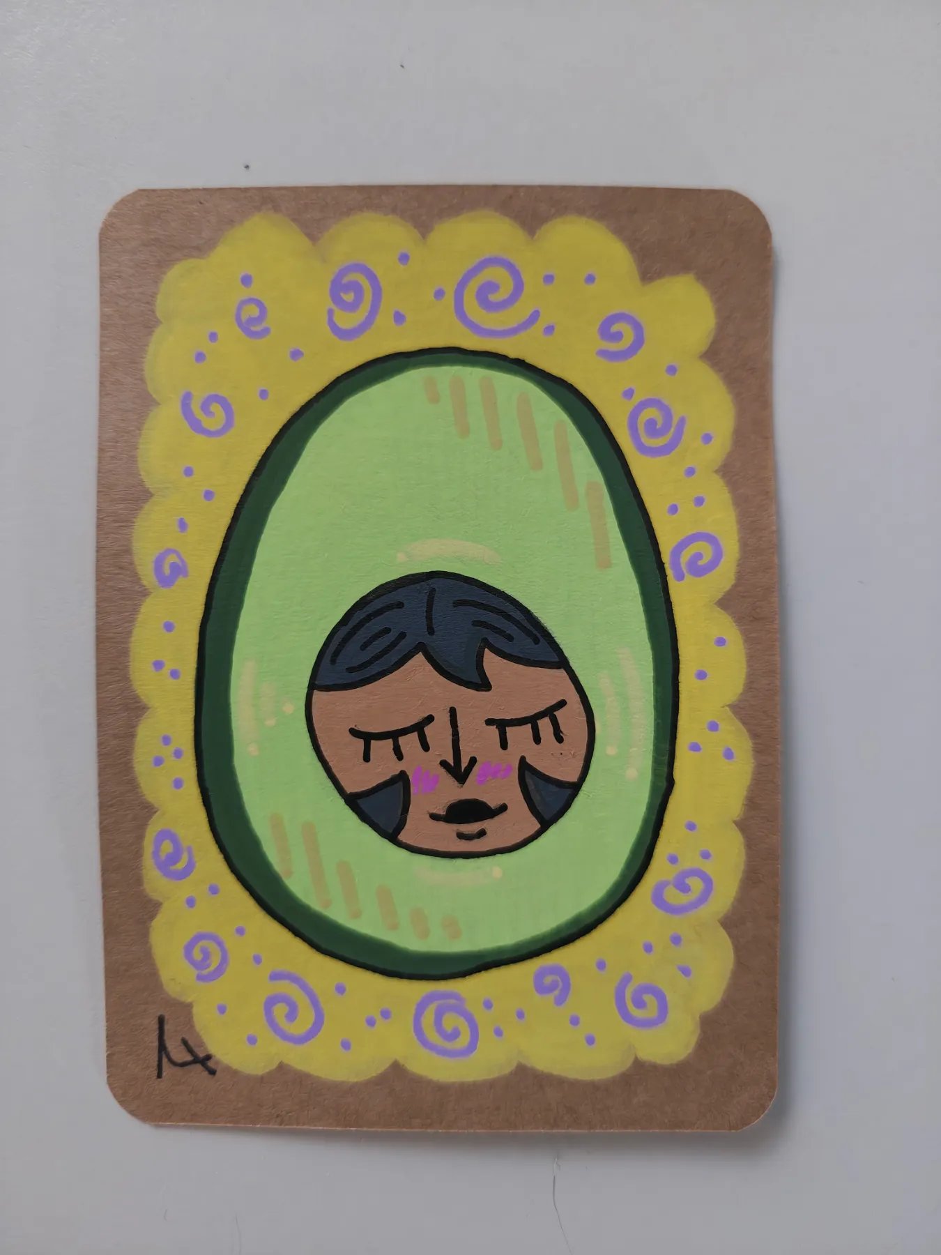 Avocado Girl aceo art card