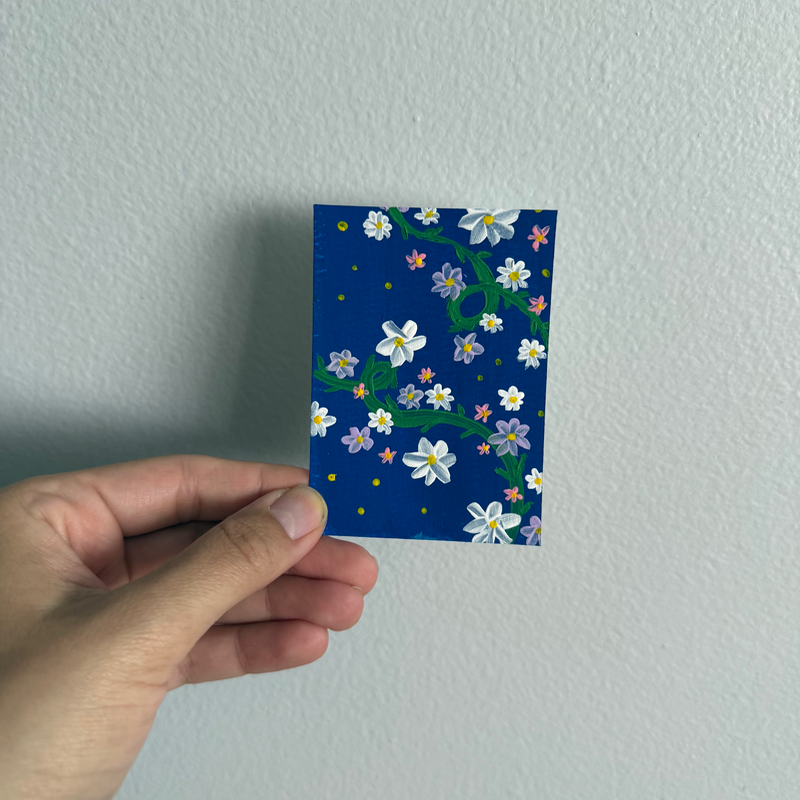 Original Floral ACEO | Starlit Vines #1/3 aceo art card