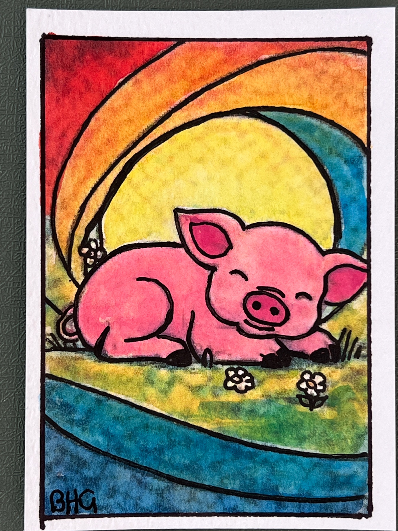 Piggy #1 aceo art card