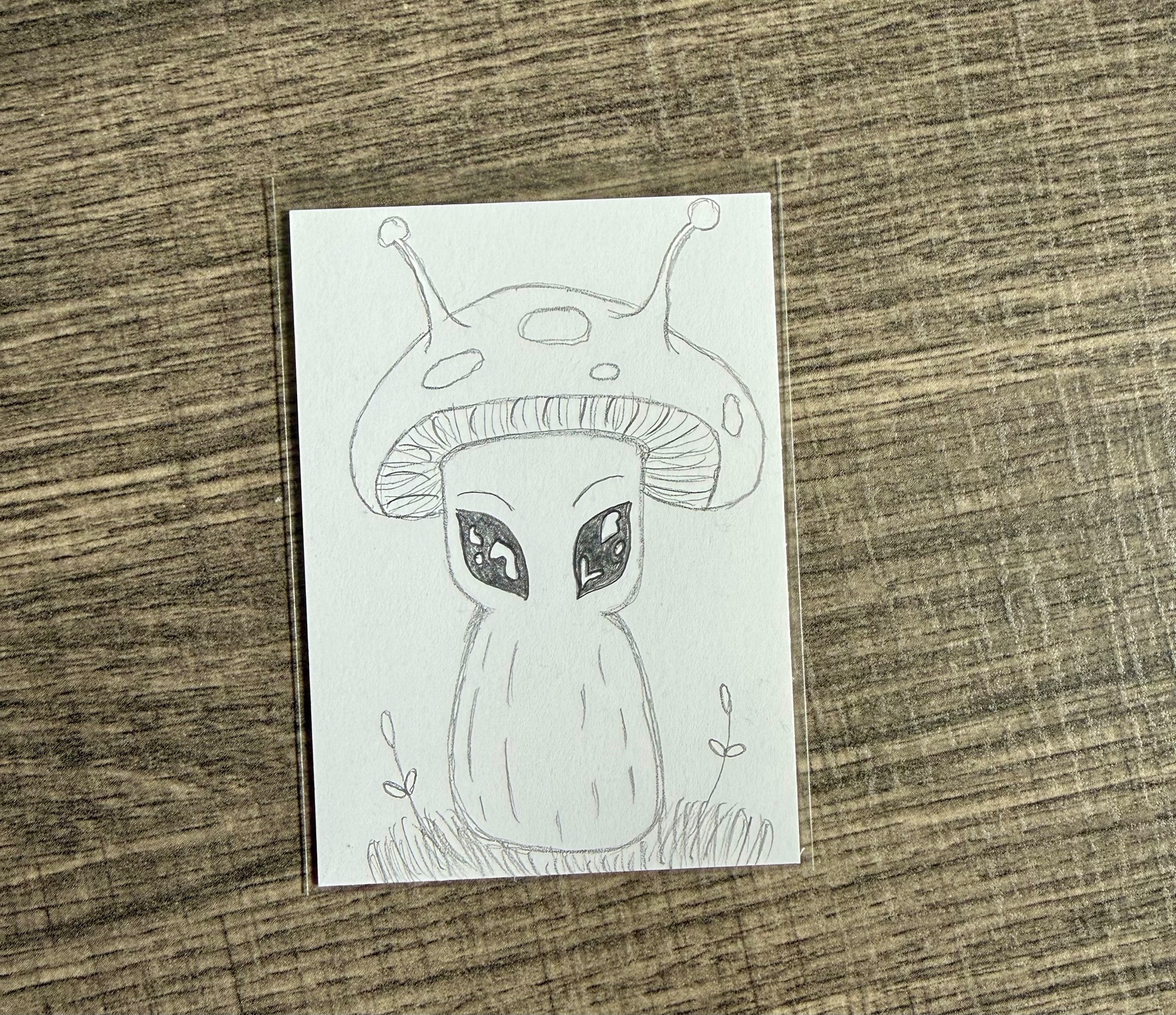Alien Mushroom aceo art card