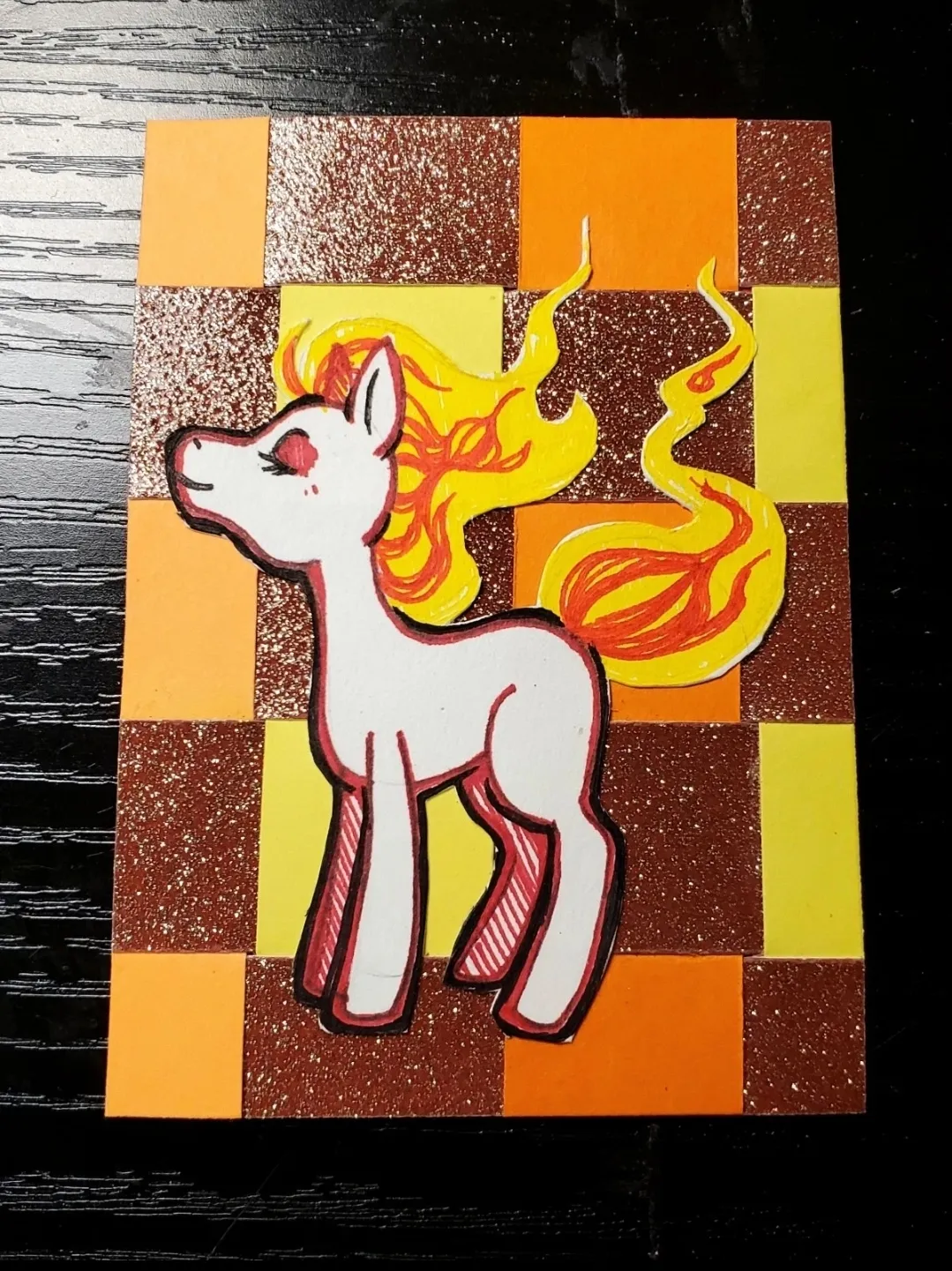 Year of the Fire Horse aceo art card