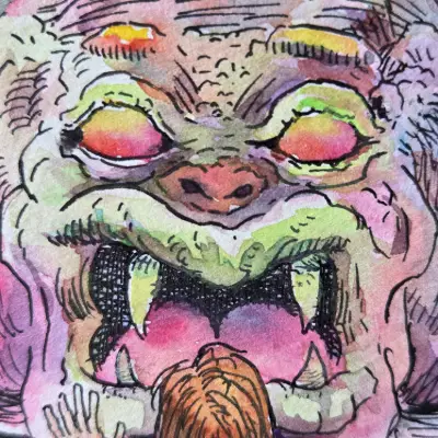 WHO GOES THERE? aceo art card thumbnail 2