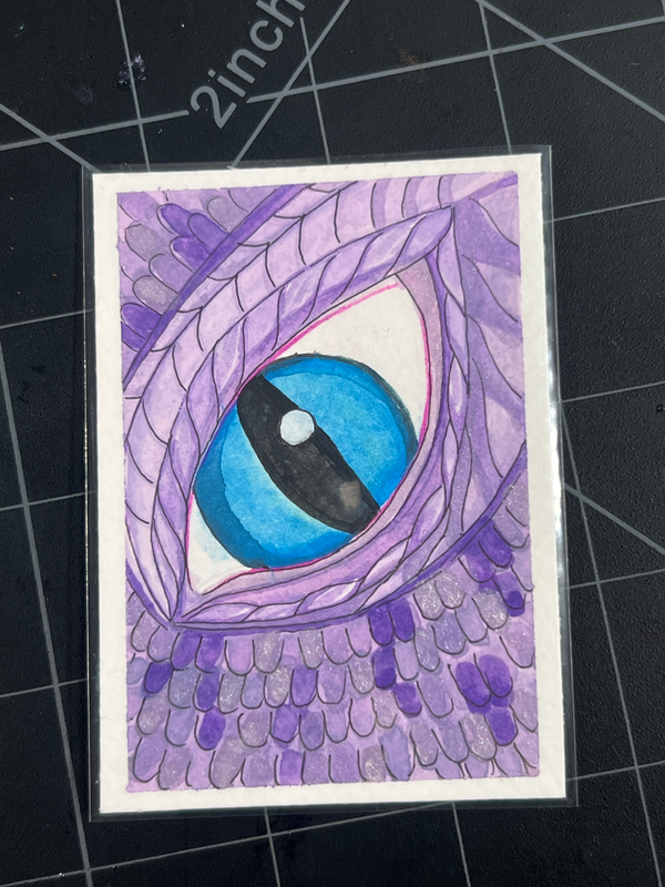 Eye of the Dragon Purple aceo art card