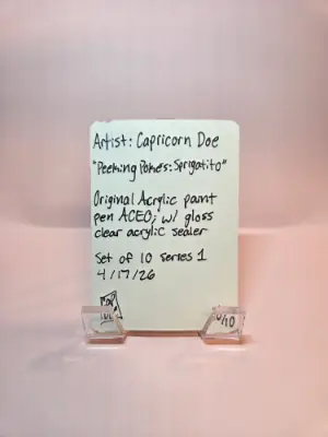 Peeking Pokémon #10: Sprigatito aceo art card thumbnail 2