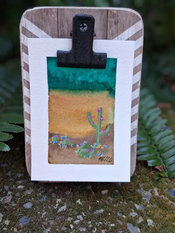 Blooming Desert aceo art card
