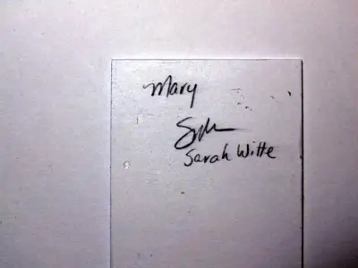 Mary ACEO collage original art watercolor ink paper aceo art card thumbnail 3