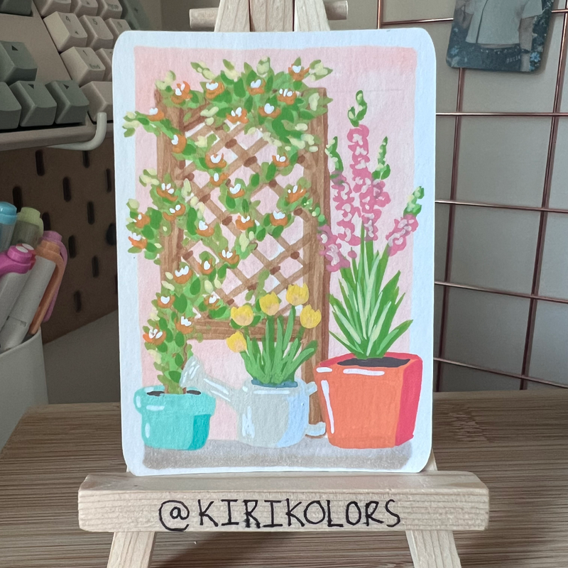 Honeysuckle and Friends aceo art card