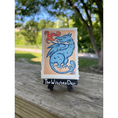 Blue Dragon aceo art card thumbnail 1