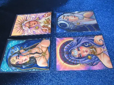 Elyndra, Devourer of Dawn - The Celestial Sisters Series aceo art card thumbnail 5