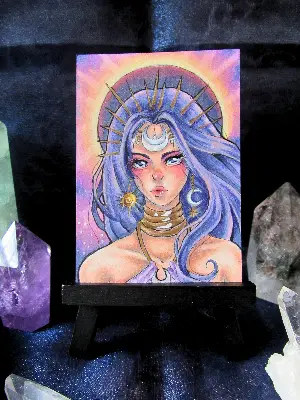 Elyndra, Devourer of Dawn - The Celestial Sisters Series aceo art card thumbnail 2
