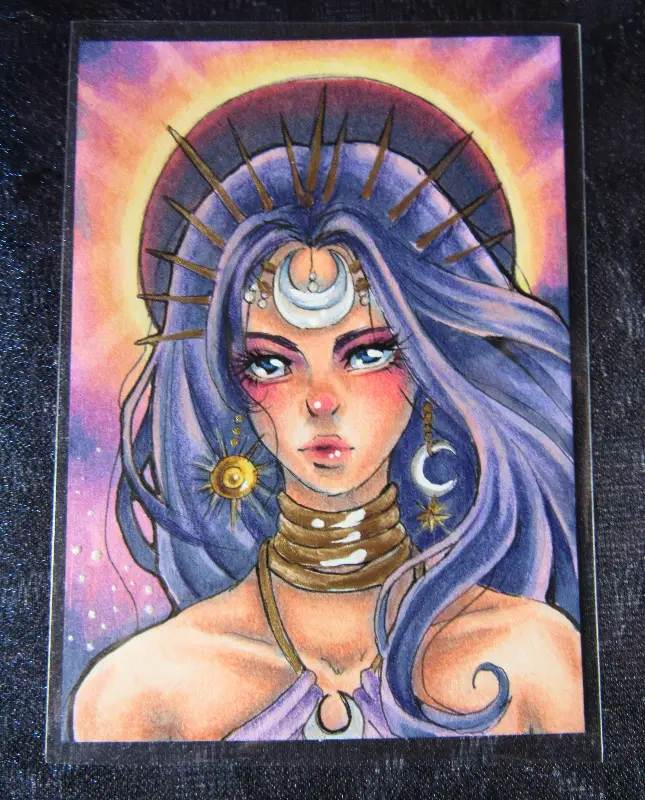 Elyndra, Devourer of Dawn - The Celestial Sisters Series aceo art card