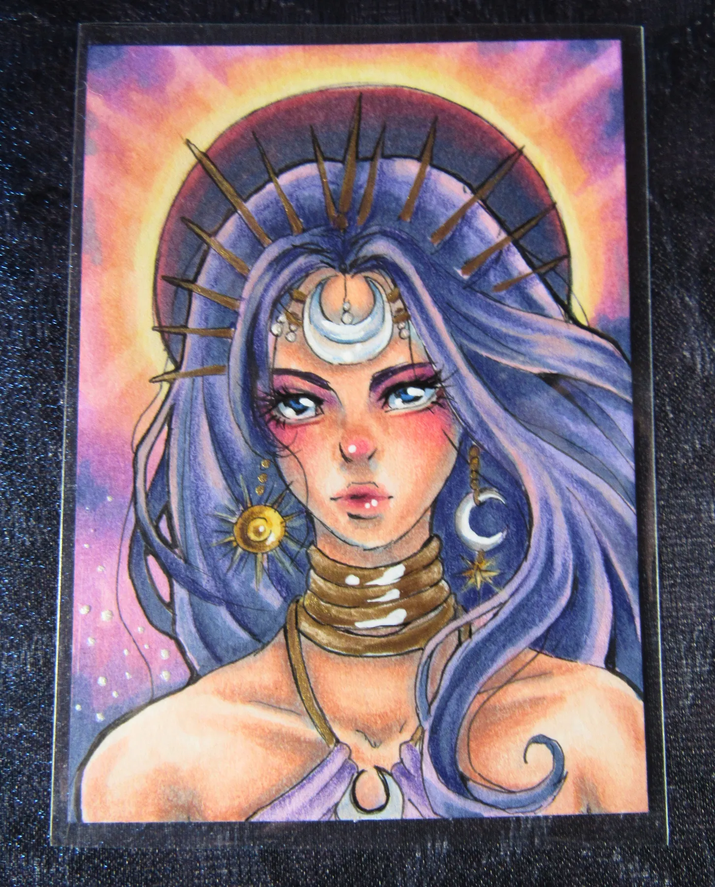 Elyndra, Devourer of Dawn - The Celestial Sisters Series aceo art card