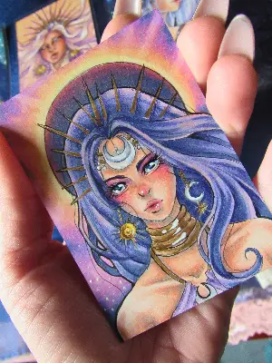 Elyndra, Devourer of Dawn - The Celestial Sisters Series aceo art card thumbnail 3