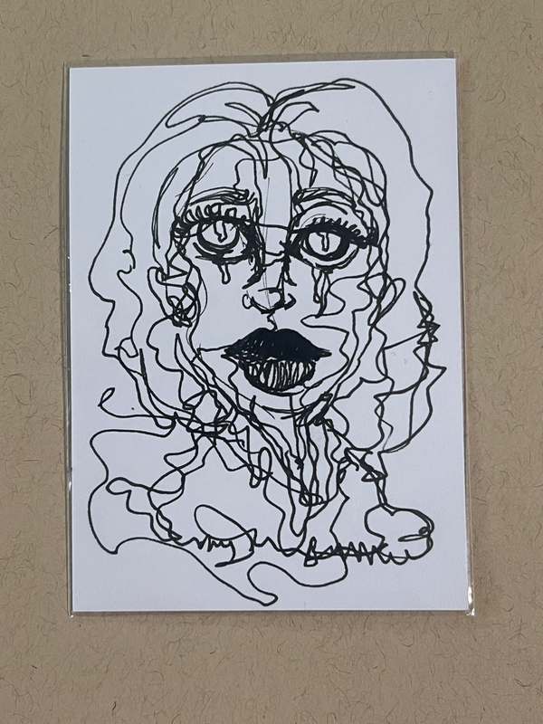 Faces in the Fineline aceo art card