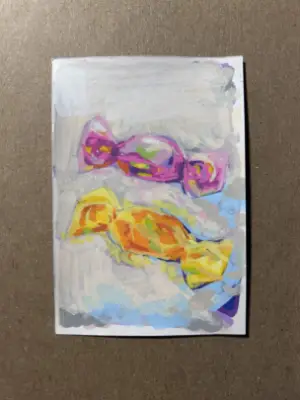 Candy aceo art card thumbnail 1