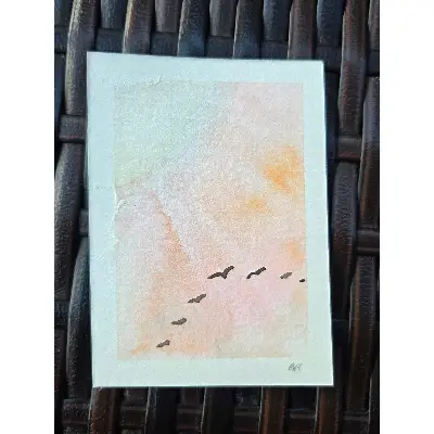 Migrants (Canada Goose) aceo art card thumbnail 1