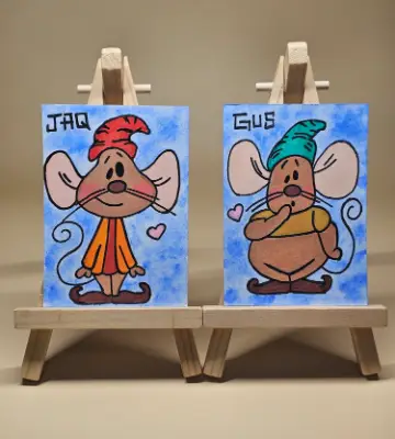 Jaq & Gus | Cinderella Mice | Disney Fan Art aceo art card thumbnail 2
