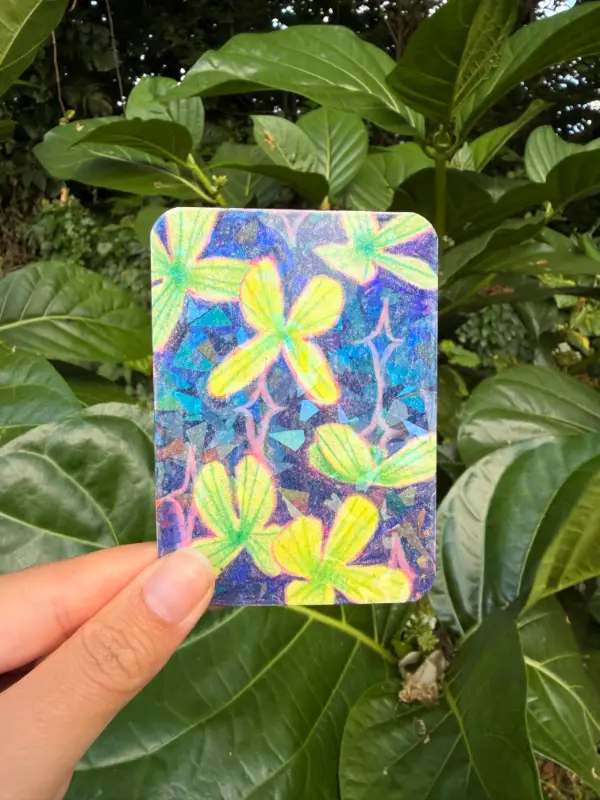 Glitzy Clover (holographic) aceo art card
