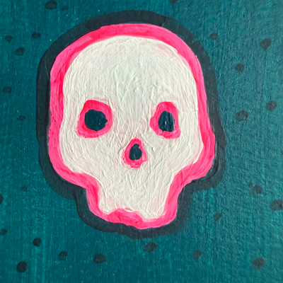 Original Skull ACEO | Neon Bones #1/3 aceo art card thumbnail 3