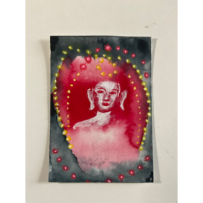 Buddha aceo art card thumbnail 1