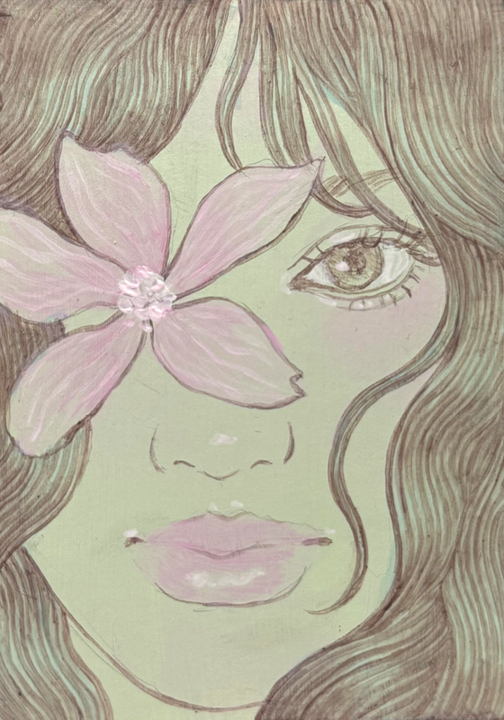 Green Girl #1 aceo art card