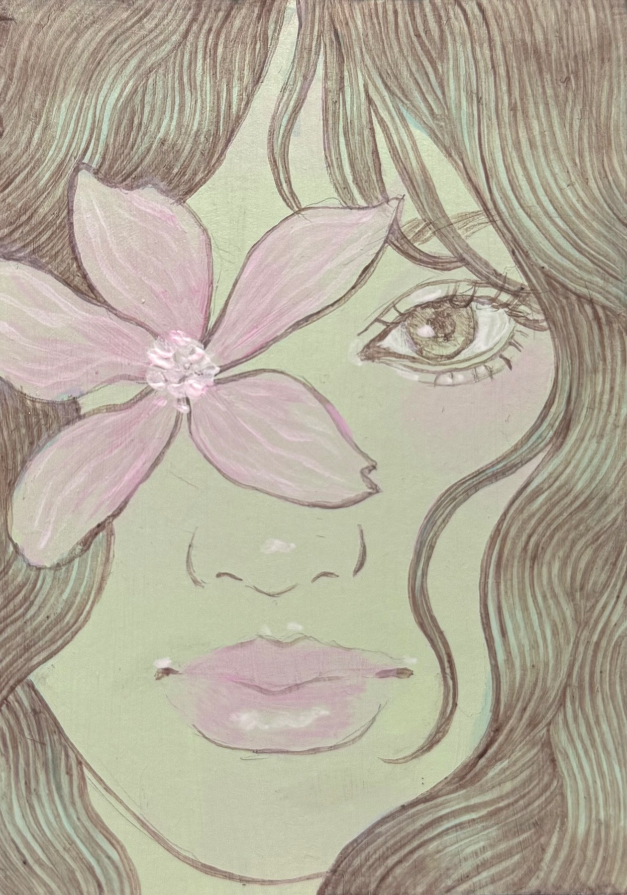 Green Girl #1 aceo art card