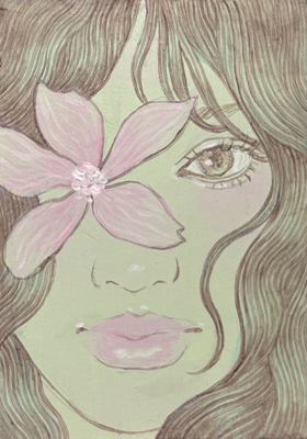 Green Girl #1 aceo art card thumbnail 1