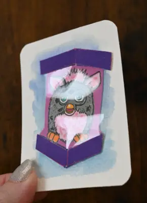 Furby aceo art card thumbnail 2