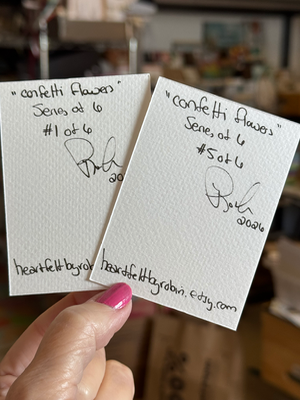 Confetti Flowers aceo art card thumbnail 4