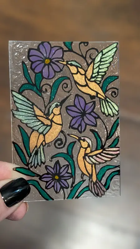 3 Hummingbirds aceo art card