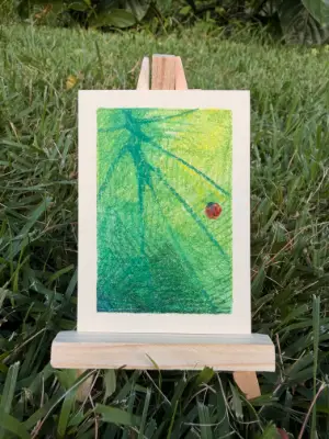 Little Ladybug aceo art card thumbnail 1