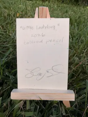 Little Ladybug aceo art card thumbnail 2